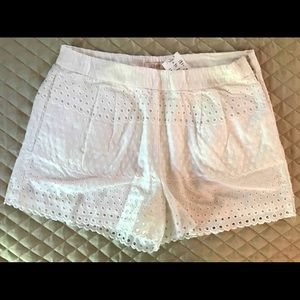 J. Crew Factory White eyelet shorts